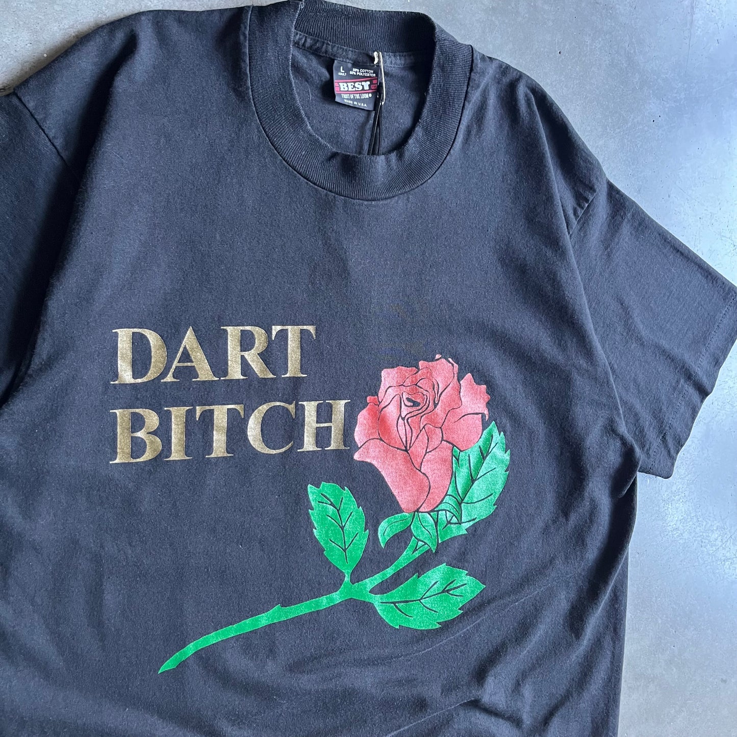Vintage “Dart Bitch” Rose Graphic Darts Tee