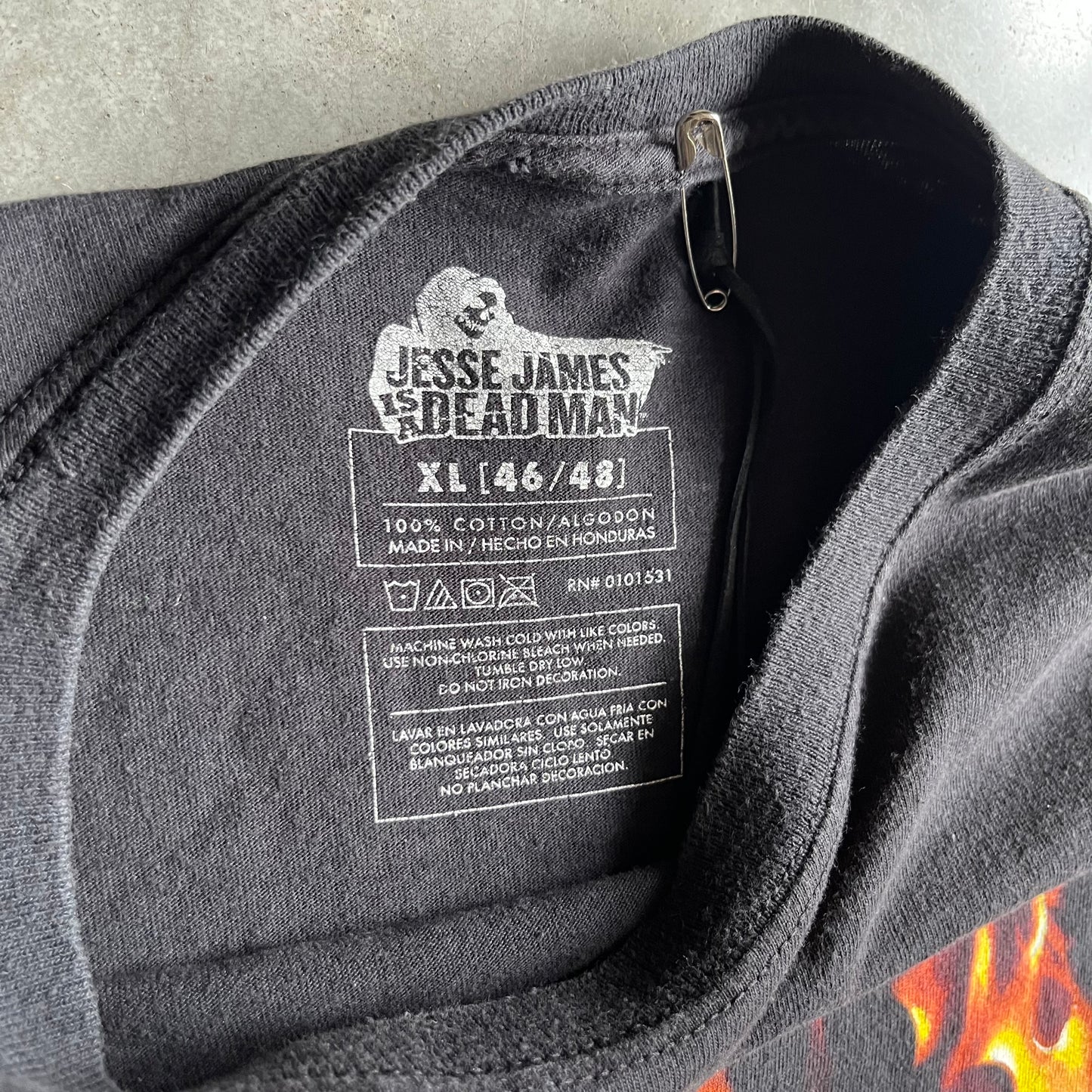 Y2K West Coast Choppers "Jesse James Is a Dead Man" Flaming
Skeleton Tee