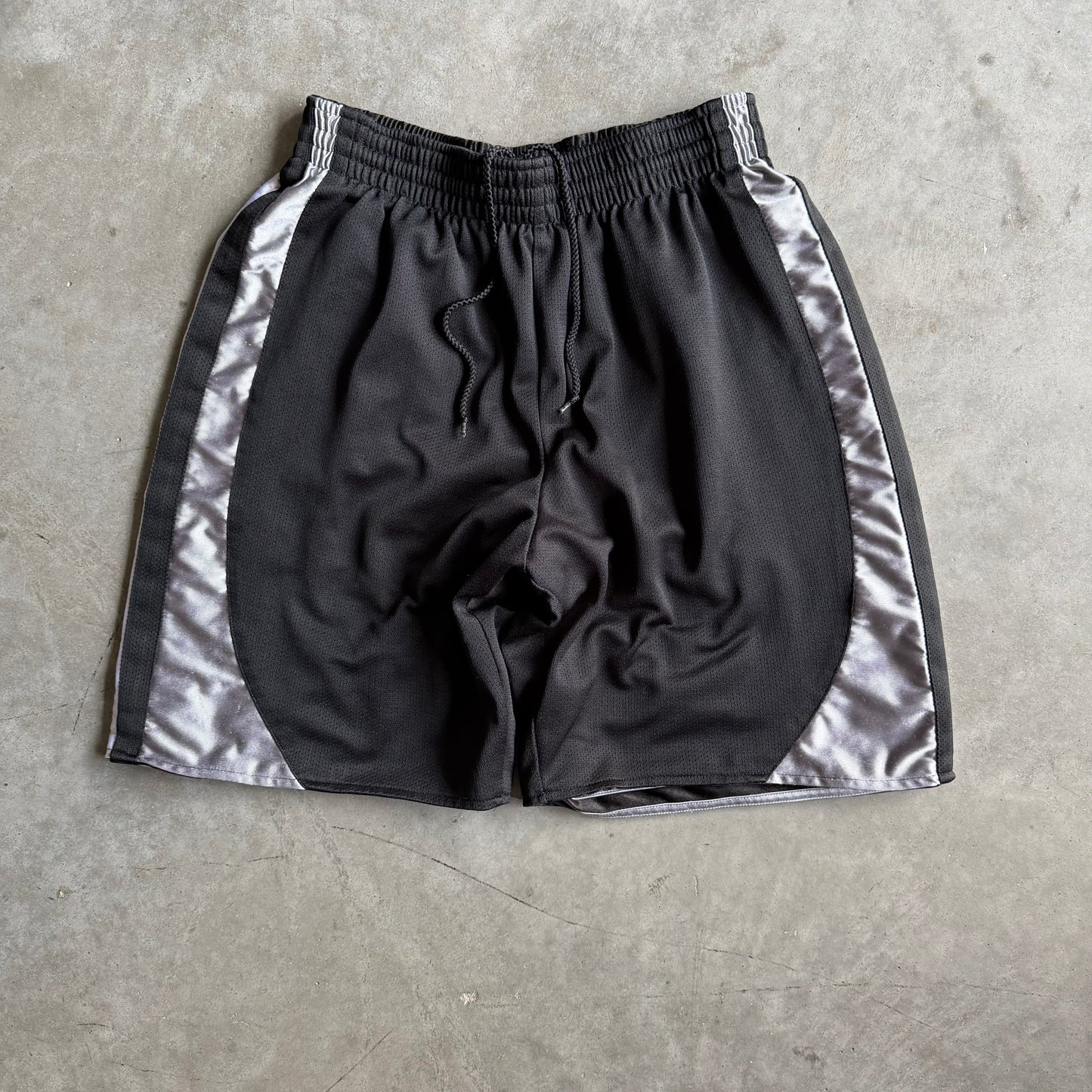 Y2& No ID Black & Silver Mesh Basketball Shorts