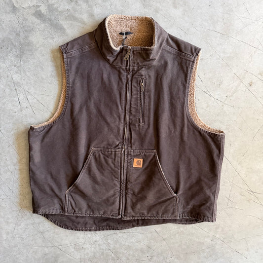 Carhartt ‘V33-DKB’ Dark Brown Sherpa Lined Vest