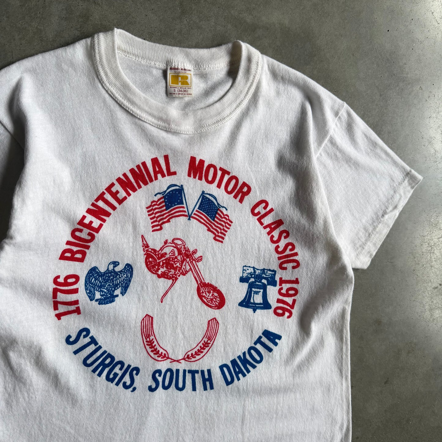 1976 Bicentennial Motor Classic Sturgis South Dakota Motorcycle Tee