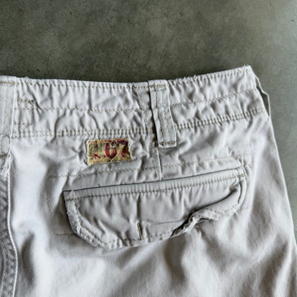 Y2K Polo Jeans Co Off White Baggy Cargo Shorts