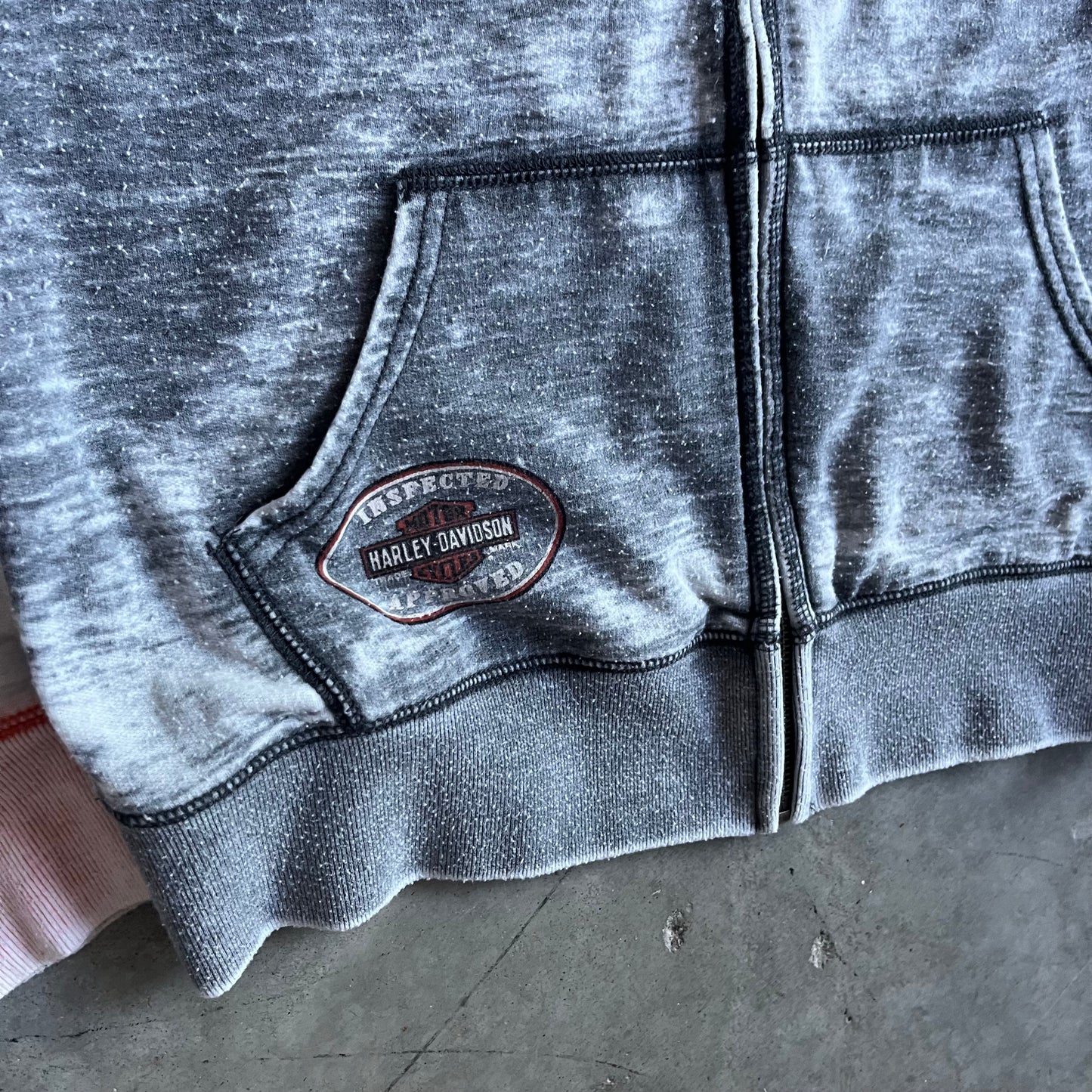 Y2K Harley Davison Women’s Rhinestone Logo Zip-Up