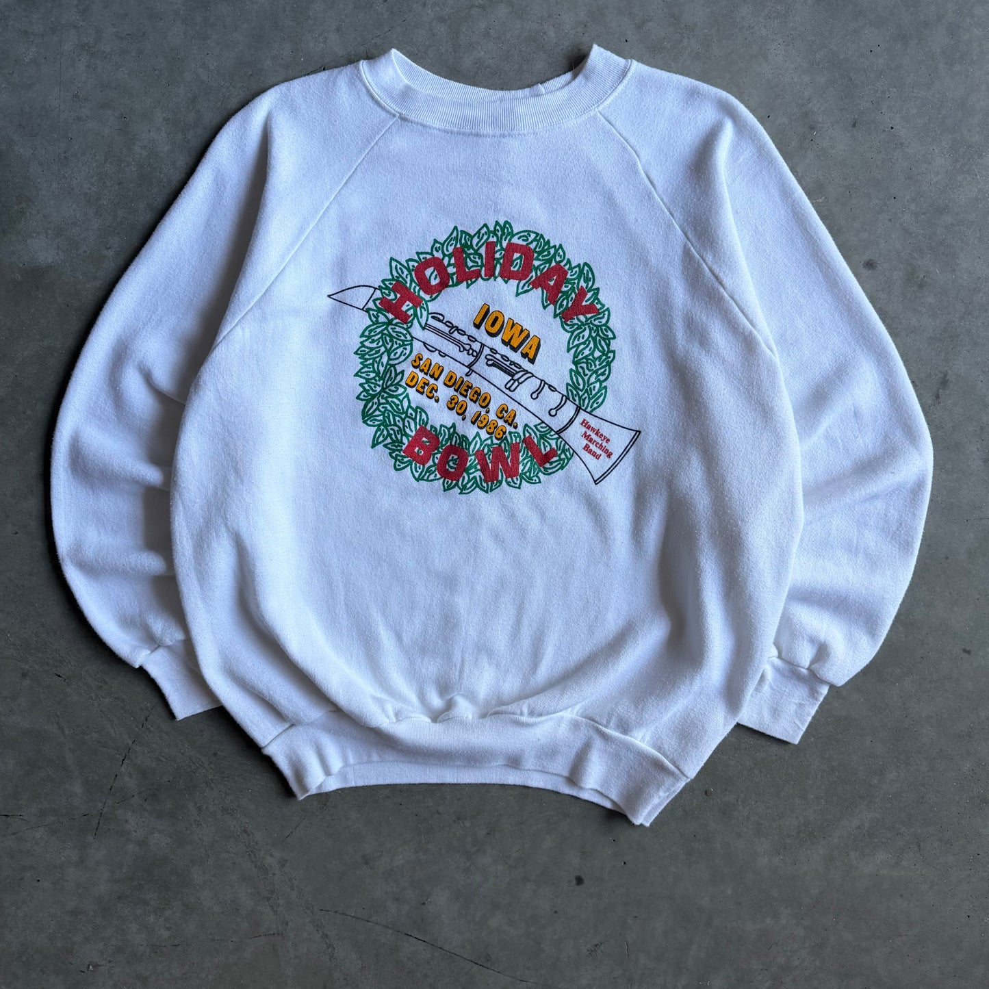 Vintage 1986 Iowa Hawkeyes Holiday Bowl Raglan Sweatshirt