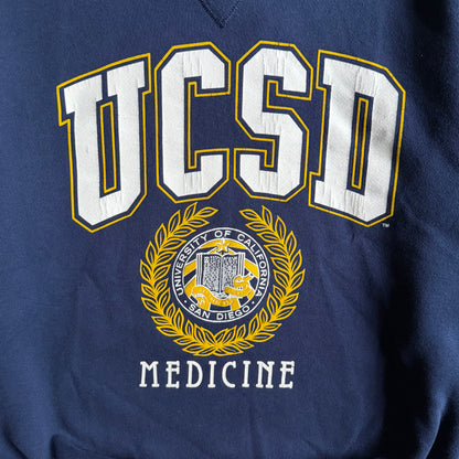 Vintage Russell UCSD Medicine Crest Navy Crewneck Sweatshirt