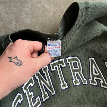 Vintage Champion Reverse Weave Green Central College Crewneck