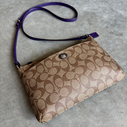 Coach Peyton Signature Crossbody Crossbody Purple