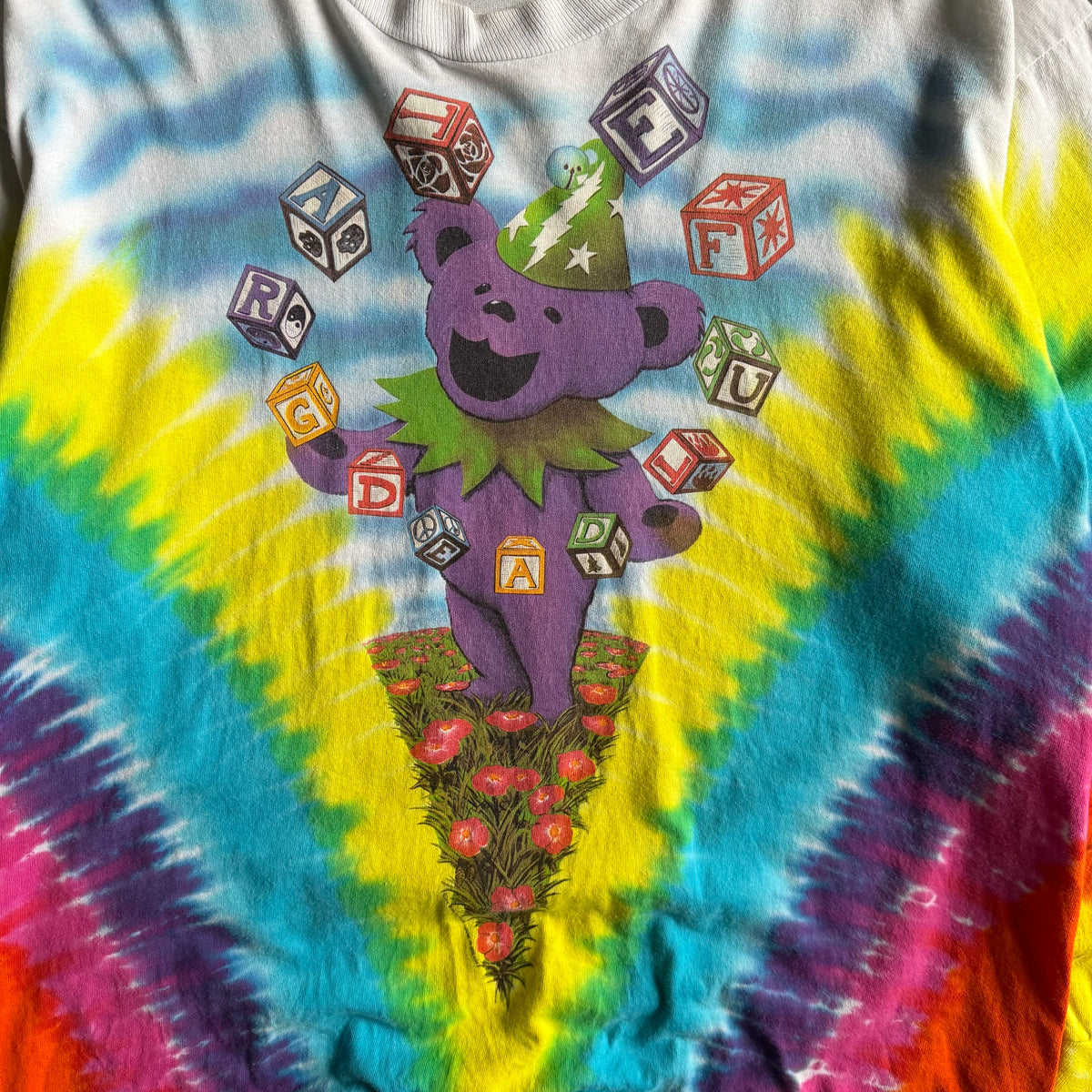Vintage Grateful Dead ‘91 Spring Tour Juggling Bears Tie Dye Longsleeve