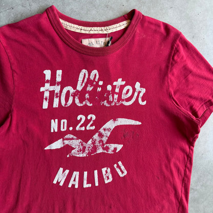 Y2K Hollister Malibu Maroon Spell-Out Tee