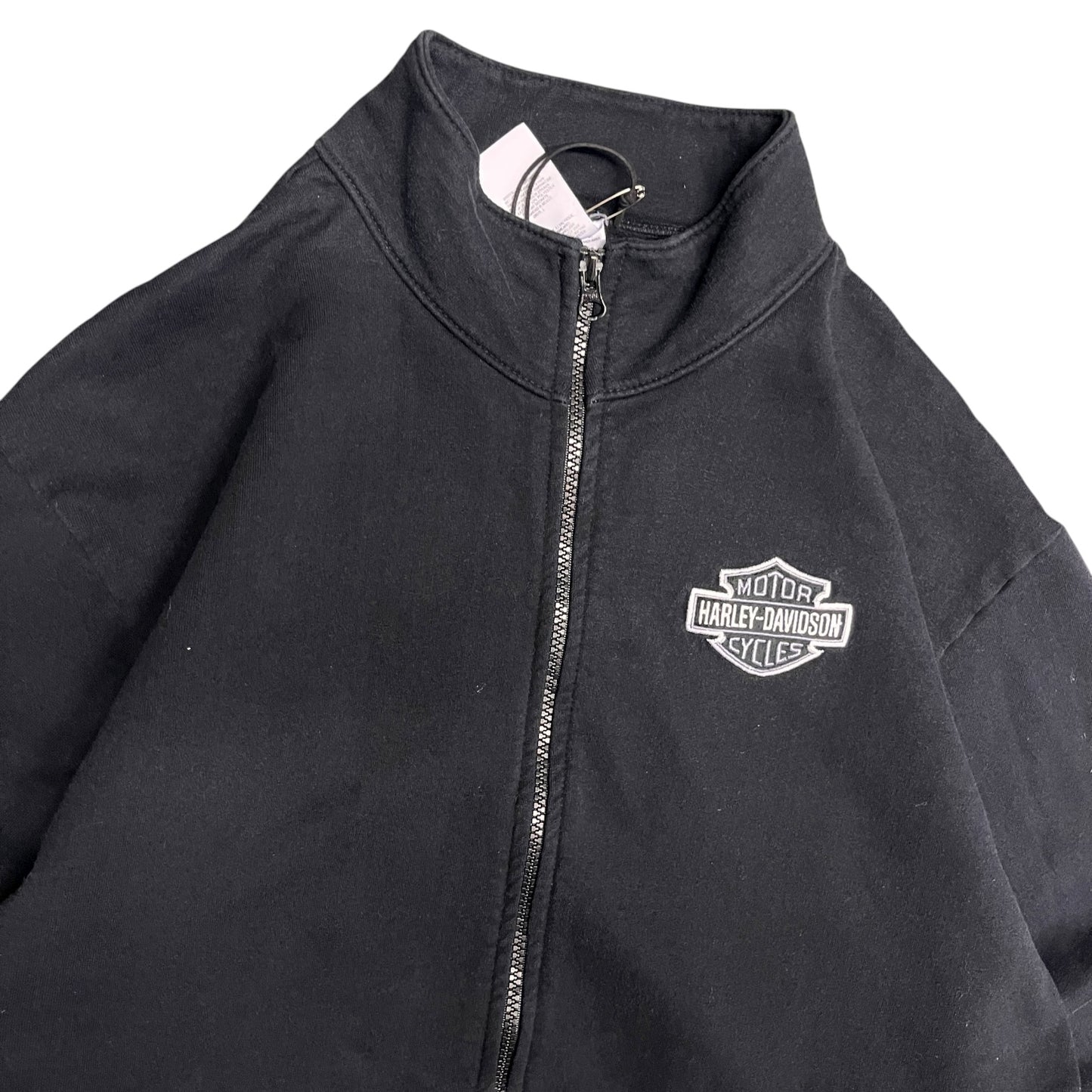 Vintage Harley Davidson Chest Embroidered Zip Up