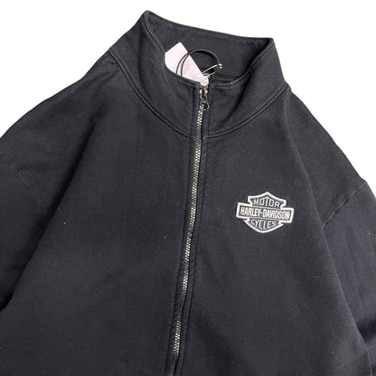 Vintage Harley Davidson Chest Embroidered Zip Up