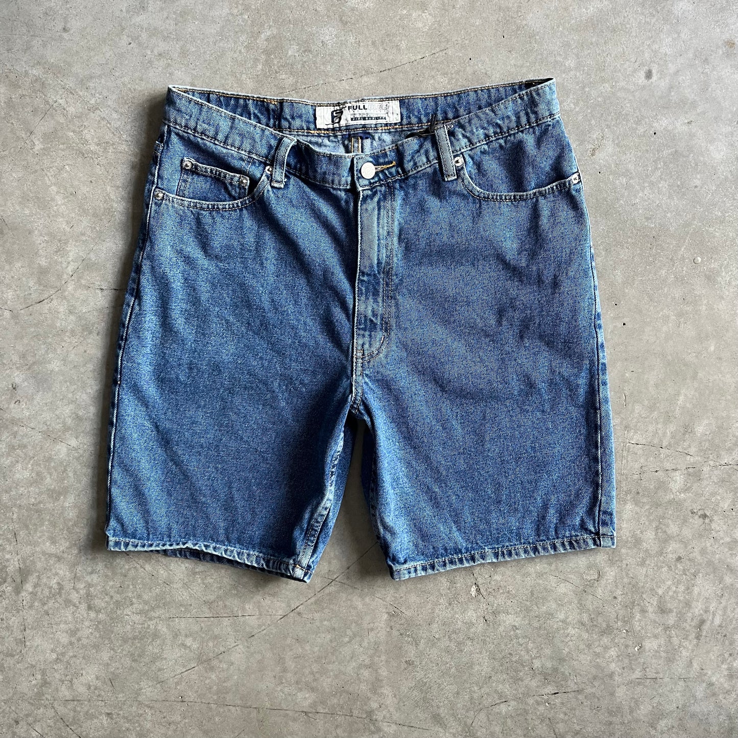 Y2K Full Blue Brand Indigo Jort