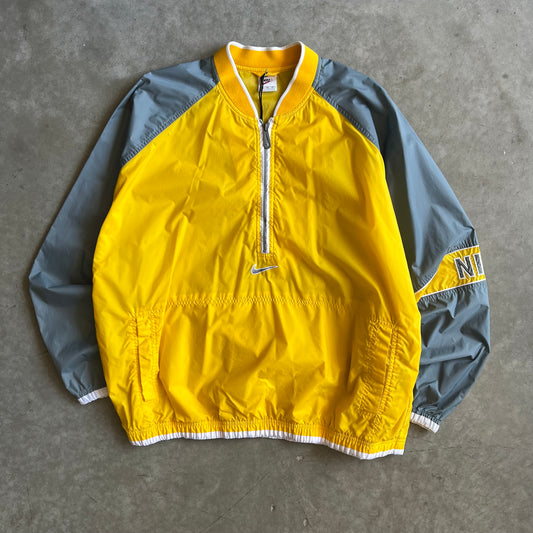 Vintage Nike Yellow & Gray Center Swoosh Windbreaker