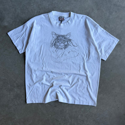 Vintage Fluffy Cat Chest Graphic Tee