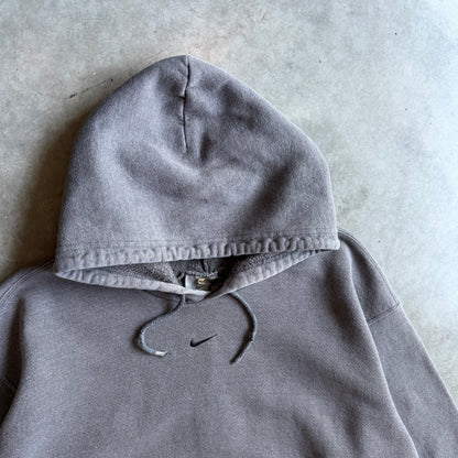 Vintage Nike Stone Grey Center Swoosh Baggy Hoodie