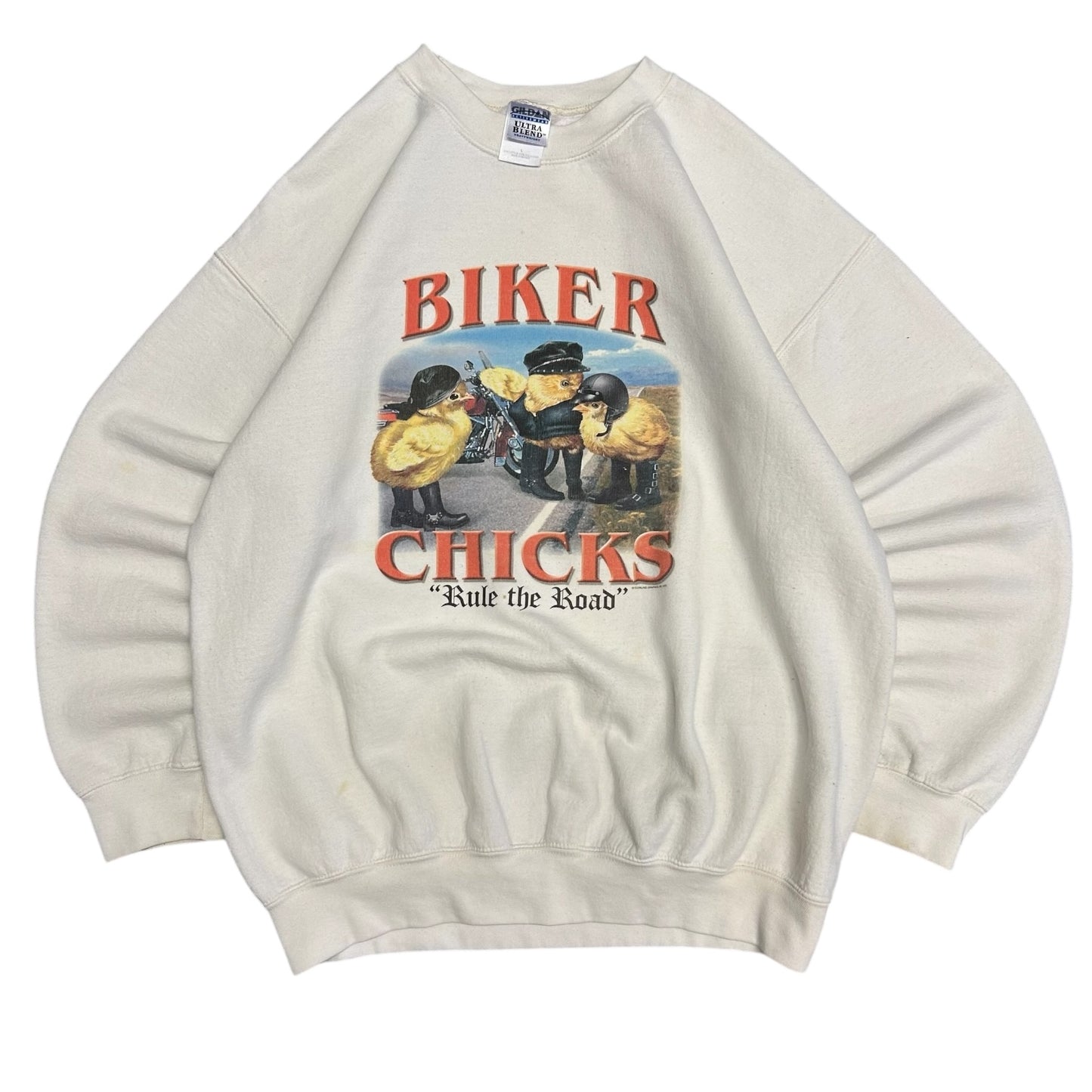 Y2K Biker Chicks Rule The Road White Sweatshirt
