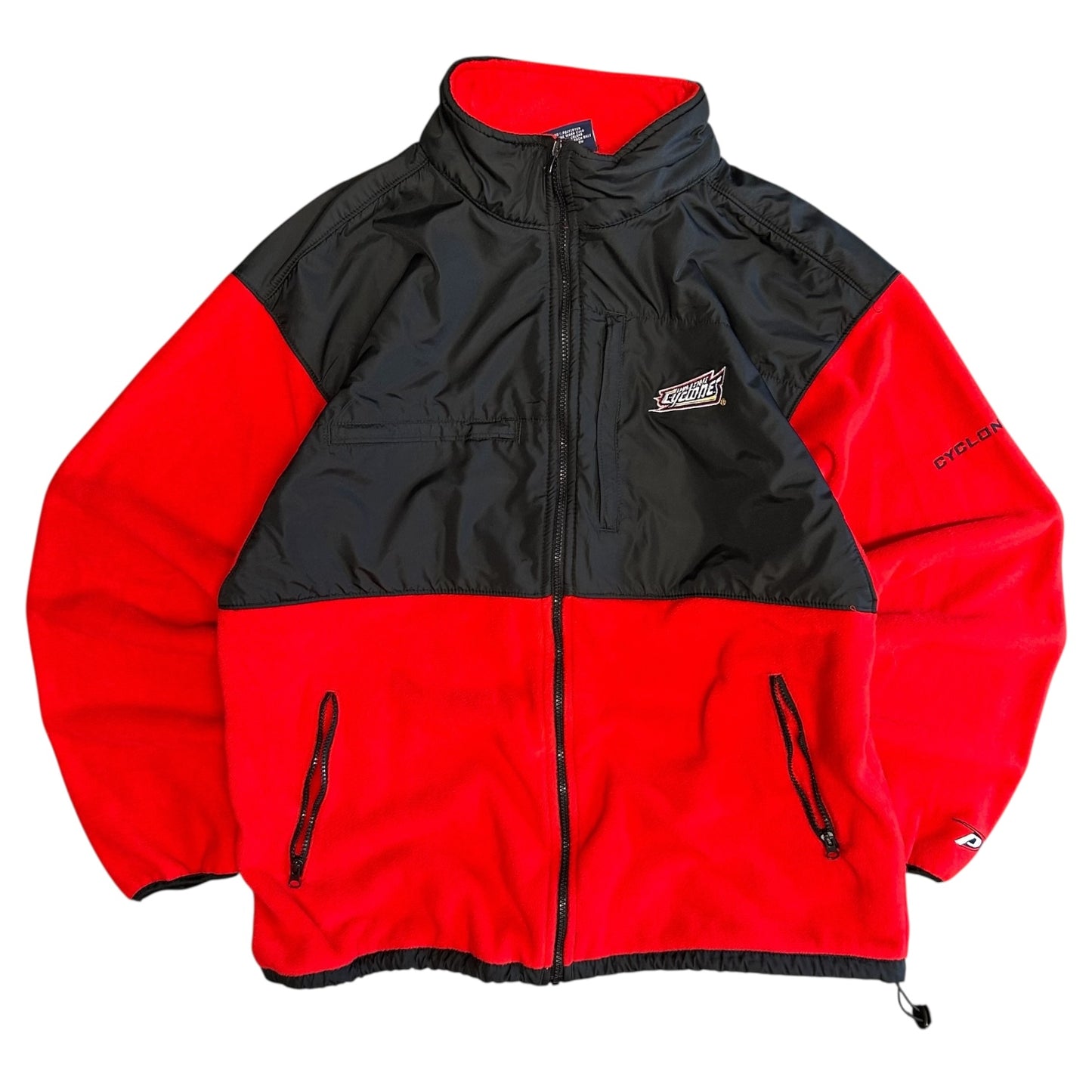 Y2K Pro Player Black & Red Iowa State Fleece Zip Up