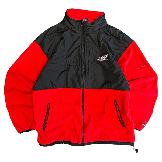 Y2K Pro Player Black & Red Iowa State Fleece Zip Up
