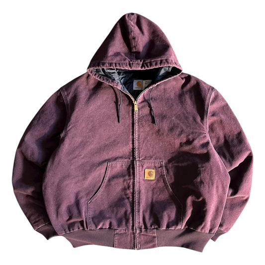 Carhartt ‘J06 BRG’ Burgundy Quilt Lined Active Jacket