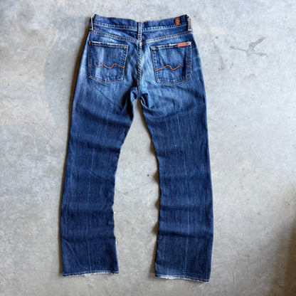 Y2K 7 For all Mankind Dark Blue Straight Leg Bootcut Jeans