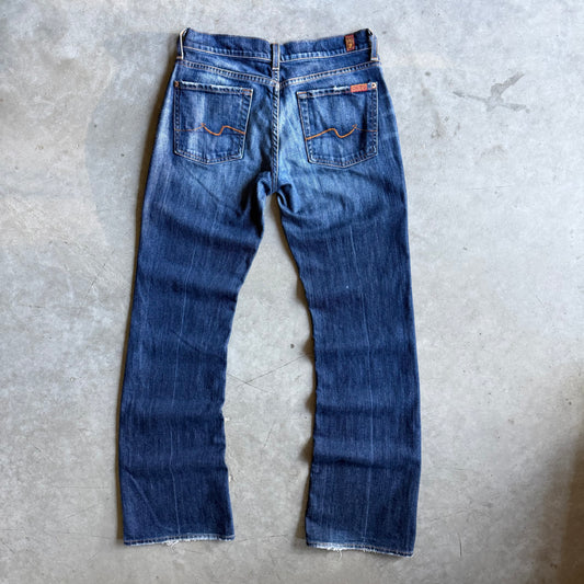 Y2K 7 For all Mankind Dark Blue Straight Leg Bootcut Jeans