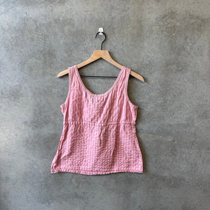 Women’s Y2K Stamp Boho Lace Pink Tank