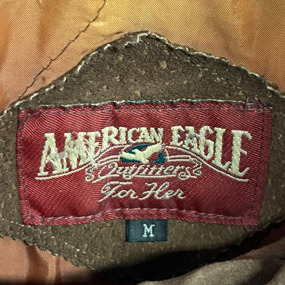Vintage American Eagle Leather Nubuck Zip Up Jacket