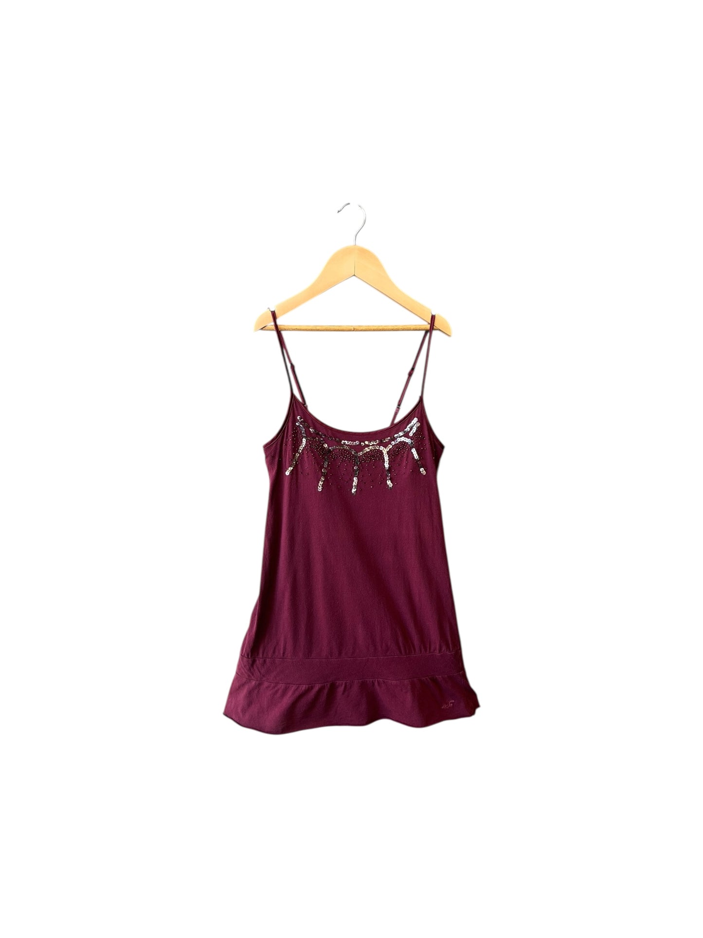 Women’s Y2K Hollister Maroon Boho Sequin Camisole