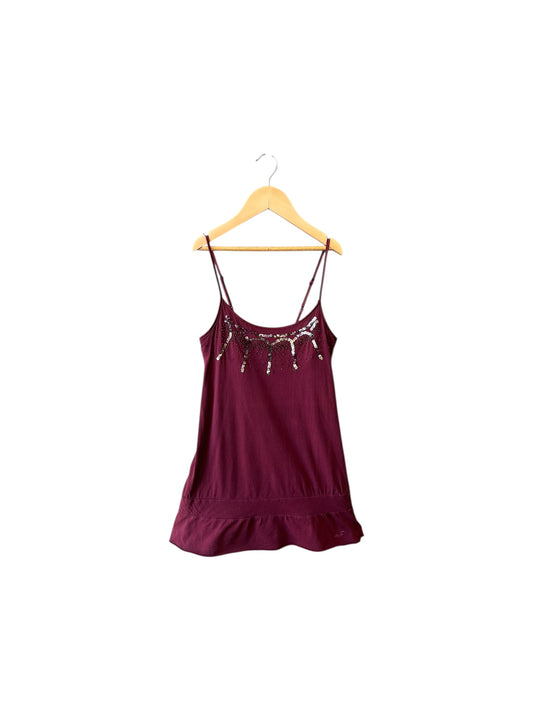 Women’s Y2K Hollister Maroon Boho Sequin Camisole
