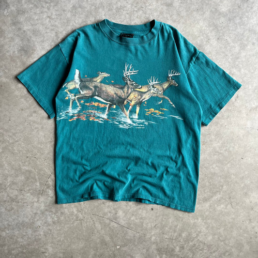 Vintage Deer Unbreakable Bond Of Family Teal Tee