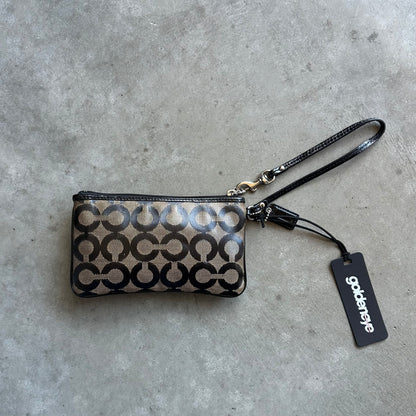 Coach Signature C Black/Tan Pouch Wallet