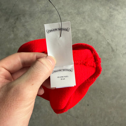 Chrome Hearts Spell Out Red Beanie
