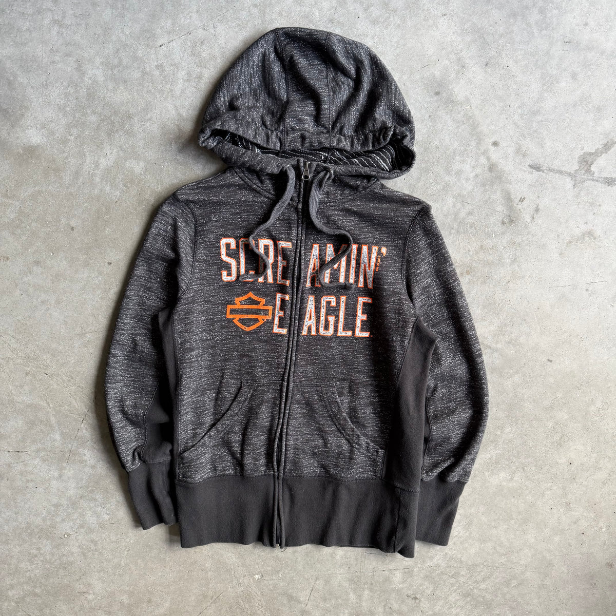 Women’s Harley Davidson “Screaming Eagle” Grey Zip Up Hoodie