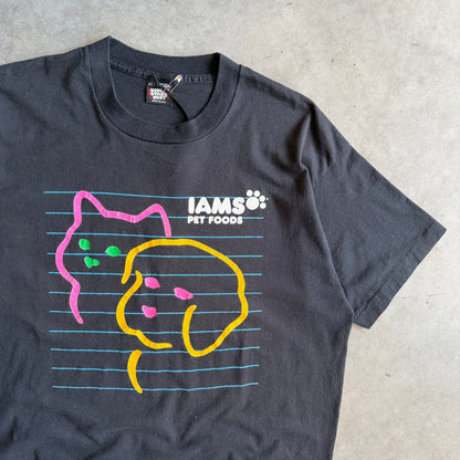Vintage IAMS Pet Foods Cat & Dog Line Art Tee