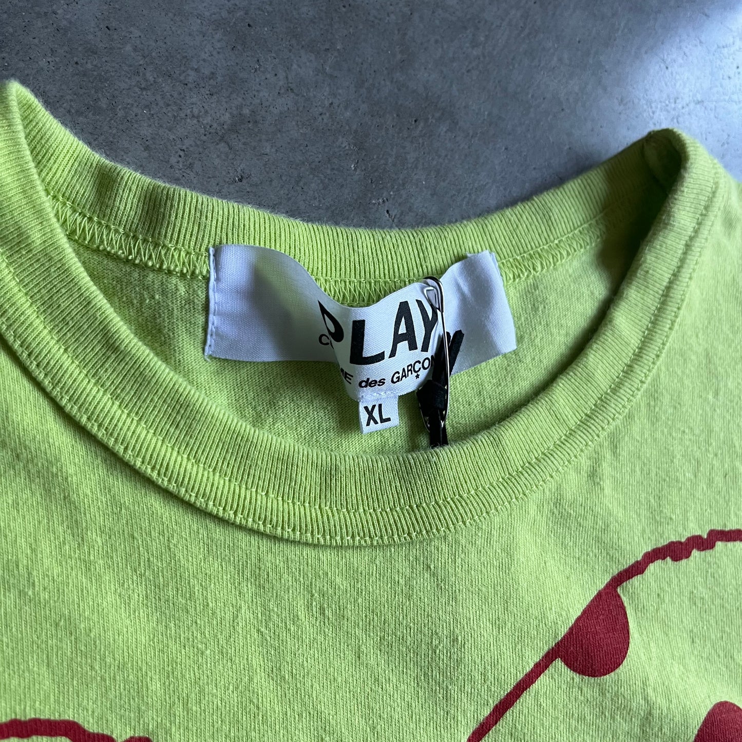 CDG PLAY Polka Dot Heart Tee - Green