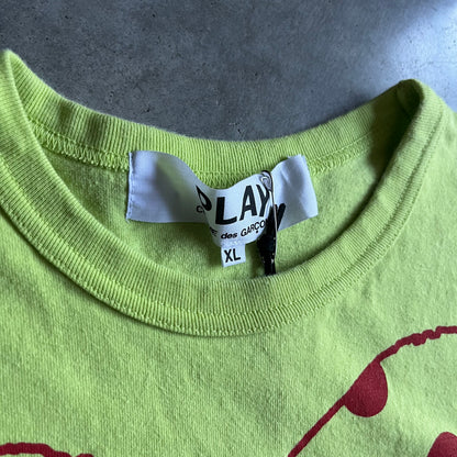 CDG PLAY Polka Dot Heart Tee - Green
