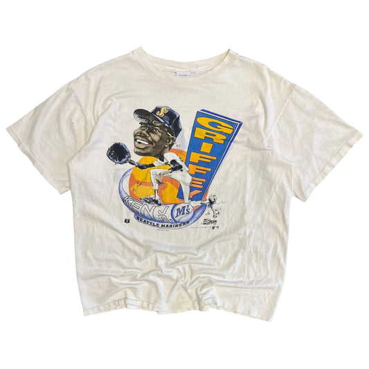 1991 Ken Griffey Seattle Mariners Salem Caricature Tee
