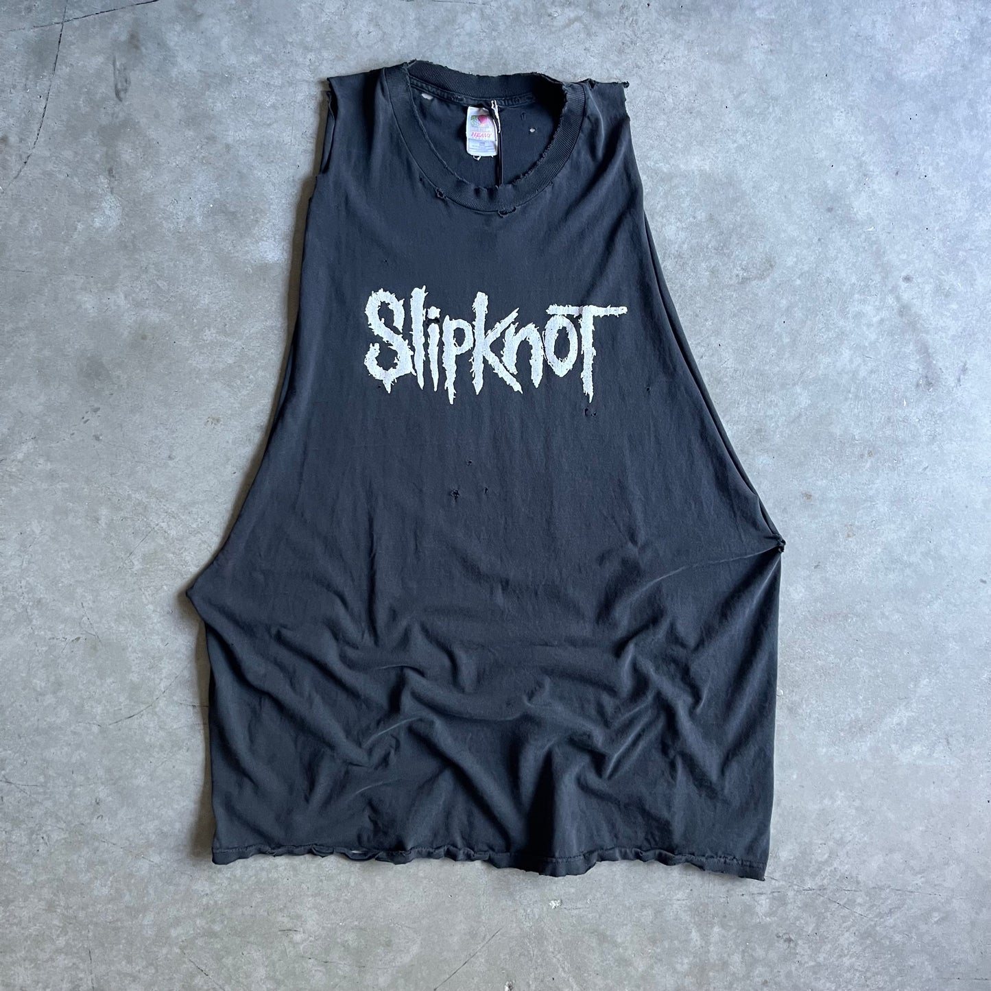 Vintage Slipknot "People = Sh*t" Barcode Distressed Cut-Off Tee