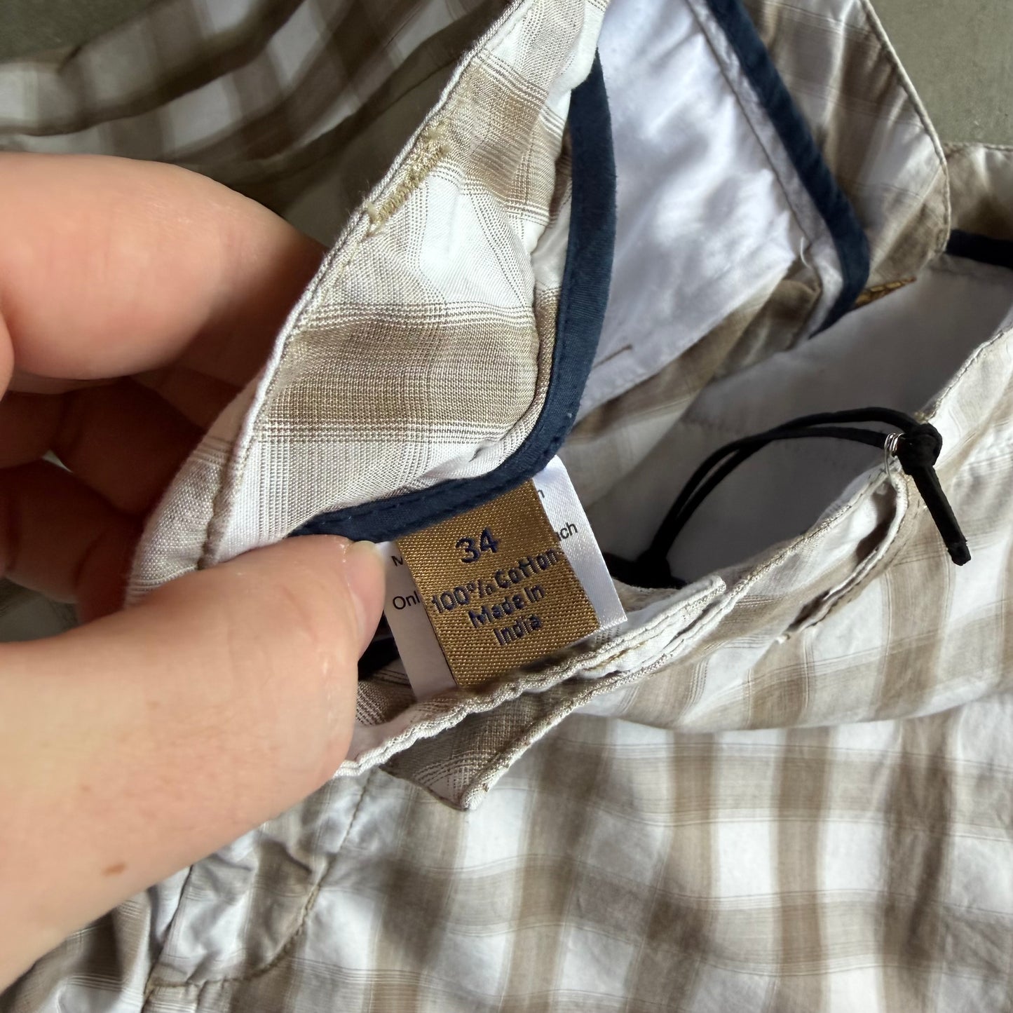 Y2K Blue Grey/White Plaid Shorts