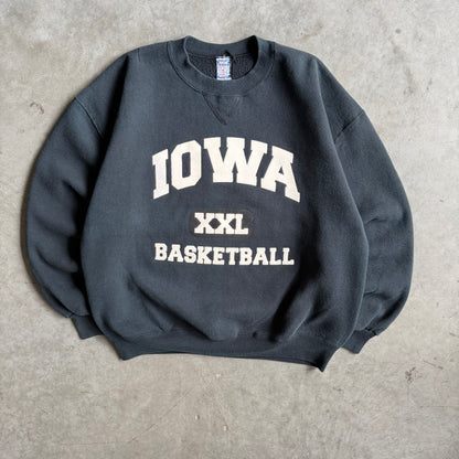 Vintage Iowa “XXL” Basketball White Spell-Out Sweatshirt