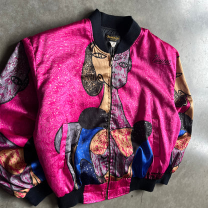 Vintage Pablo Picasso Abstract Art Graphic Satin Bomber jacket