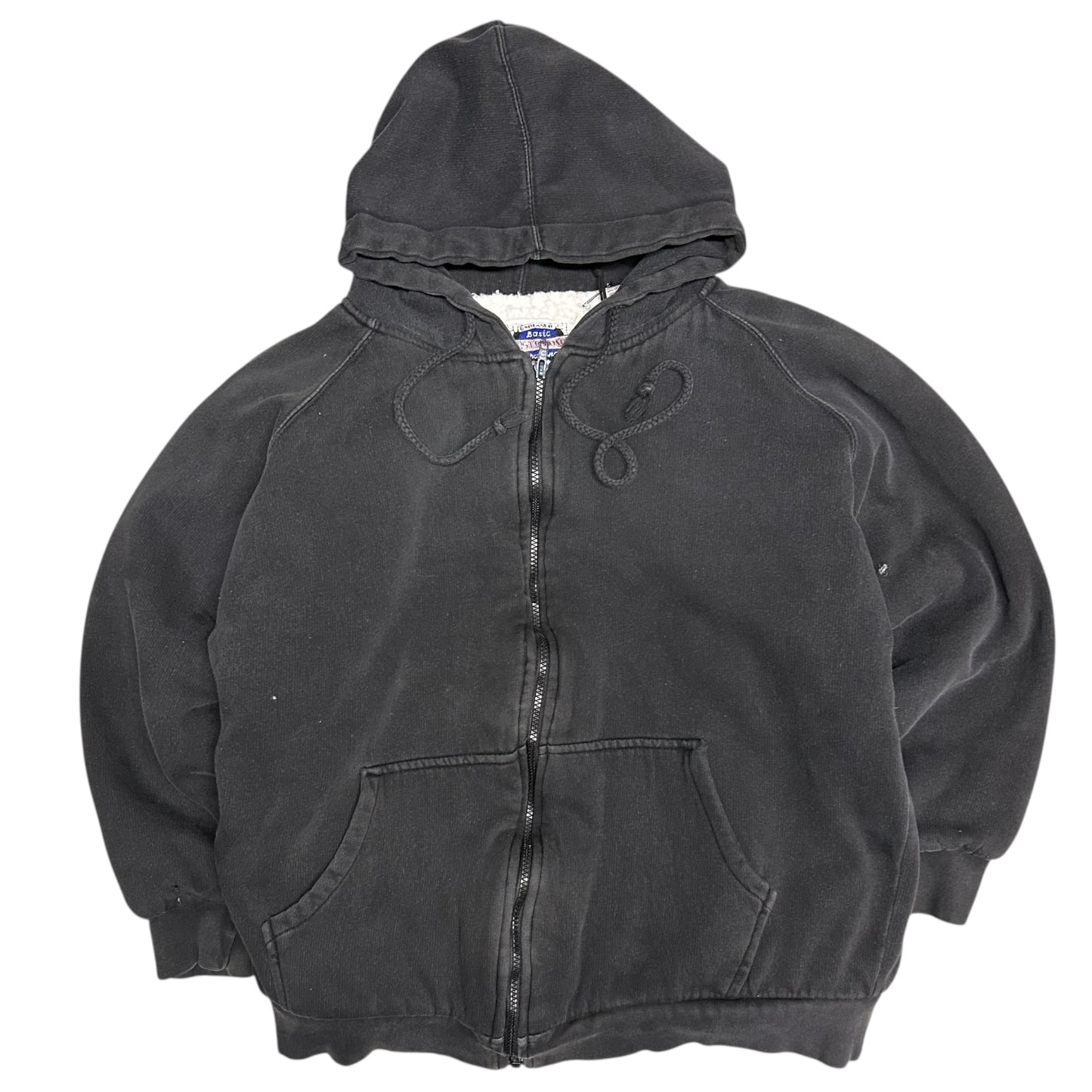 Vintage Reservoir Sherpa Lined Black Zip Up Hoodie