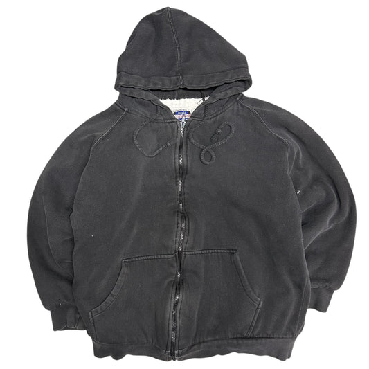 Vintage Reservoir Sherpa Lined Black Zip Up Hoodie