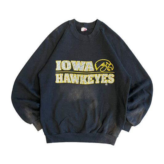 Vintage Distressed Faded Raglan Iowa Sweatshirt