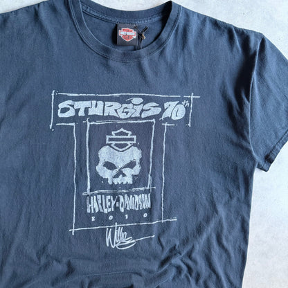 Y2K Harley Davidson Sturgis 70th Anniversary Skull Sketch Tee