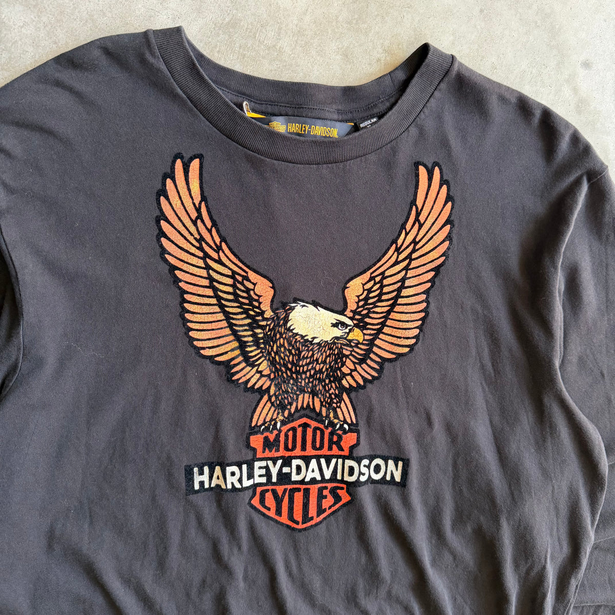 Harley Davidson Eagle With Emblem Cut and Sew Longsleeve