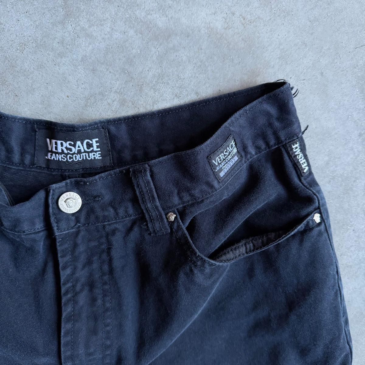 Y2K Versace Jeans Couture Black Straight Leg Jeans