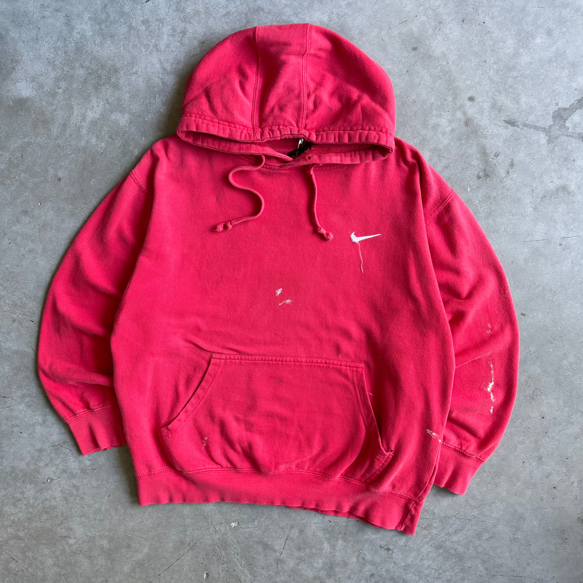 Y2K Nike Paint Splattered Red Hoodie