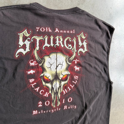 Sturgis 2010 Black Hills Bull Skull Sleeveless Tee