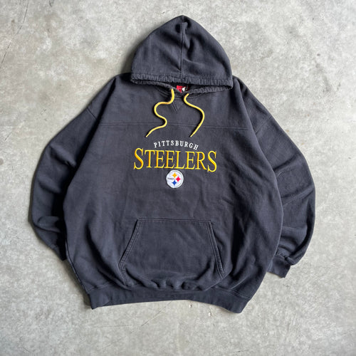 Y2K Pittsburgh Steelers Embroidered Spell-Out Hoodie